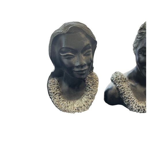 Vintage “FRANK SCHIRMAN” 1967 & 71 Black Coral Busts – Lopaka & Leialoha, Hawaii - Picture 2 of 6